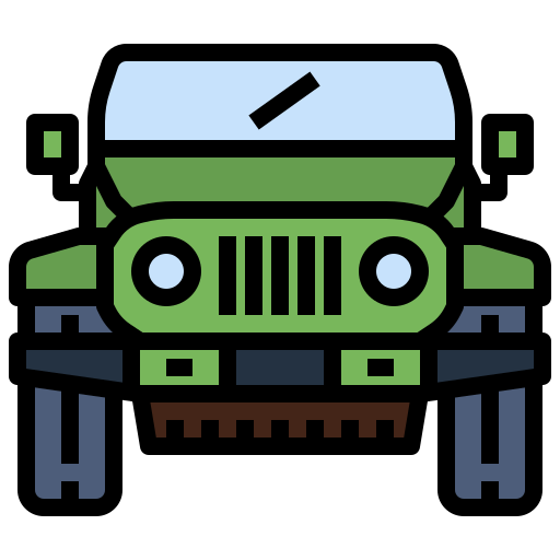 imagen flotante logo vehiculo jeep verde que se encuentra arriba del logo flotante de whatsapp