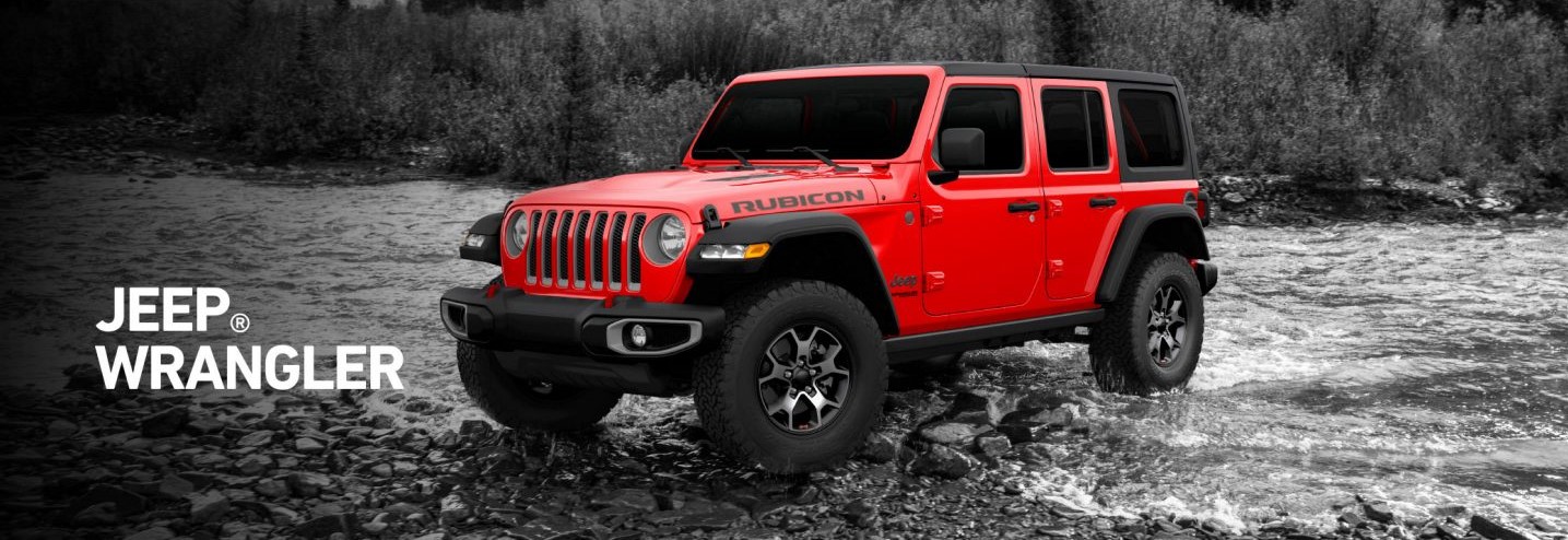 imagen presentacion con vehiculo jeep wrangler rojo que se encuentra dedentro del carousel